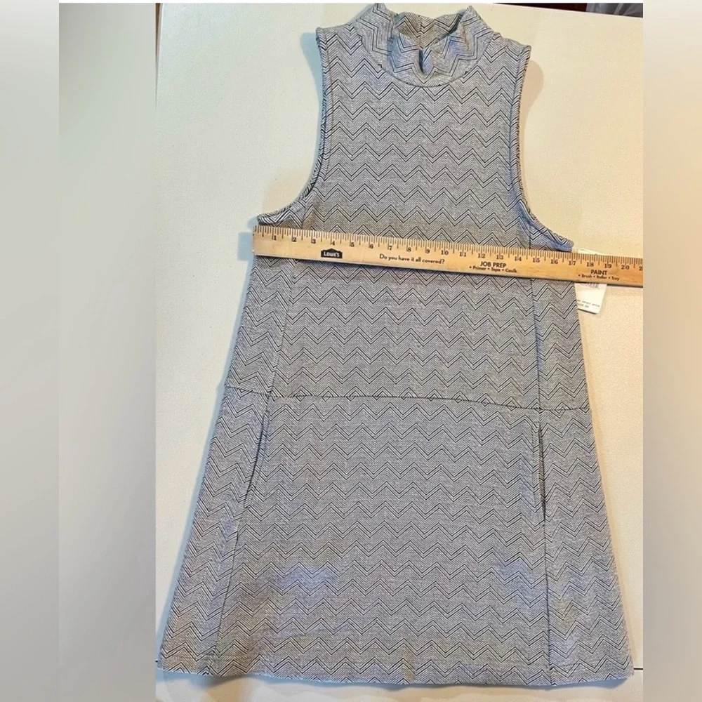 NWT Free People Large Twiggy Chevron Mini Dress Black & White with Pockets - Picture 4 of 9